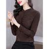New Chinese Style Stand-up Collar Button Bottoming Button-down for Women In Winter Tops New Style Mother Plus Velvet Warm Blouse