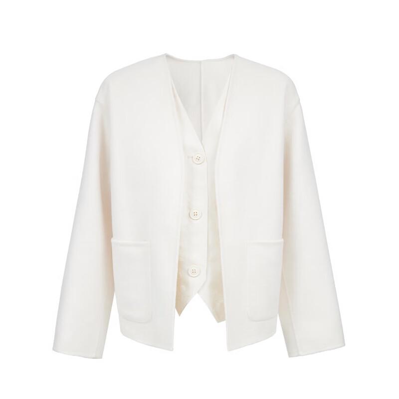 VEROMODA Women's Faux Two-Piece Drop-Shoulder Wool Blend Coat