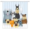 Funny Bulldog Fabric Shower Curtain Bear Deer Cow Forest Animal Vintage Style Polyester Fabric Art Shower Curtain Bathroom Decor