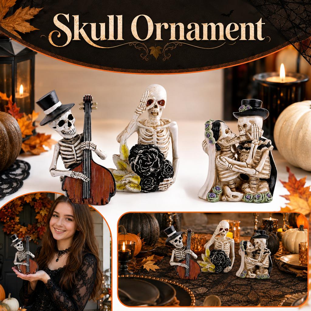 Funny Skeleton Resin Figurine Halloween Decoration for House Party Supplies