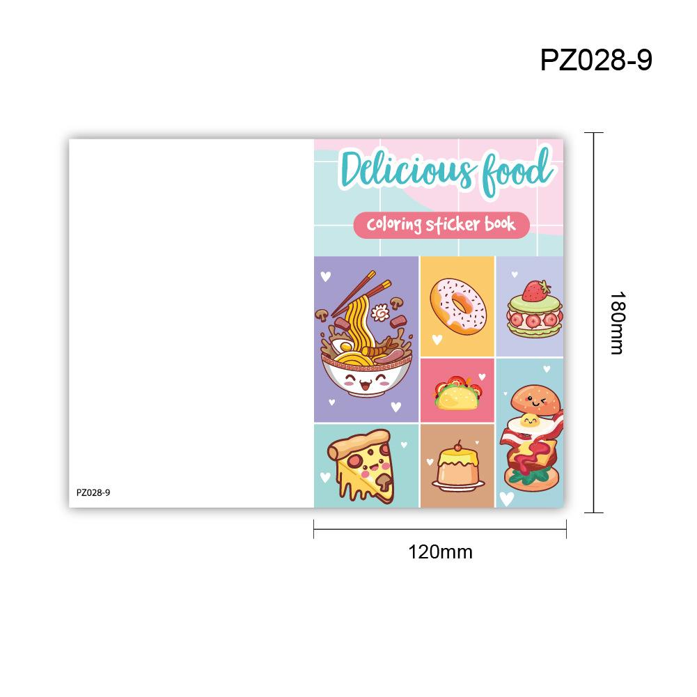 Coloring Sticker Book, Children s Cartoon Graffiti Drawing Enlightenment Book, Fun Holiday Coloring Book food