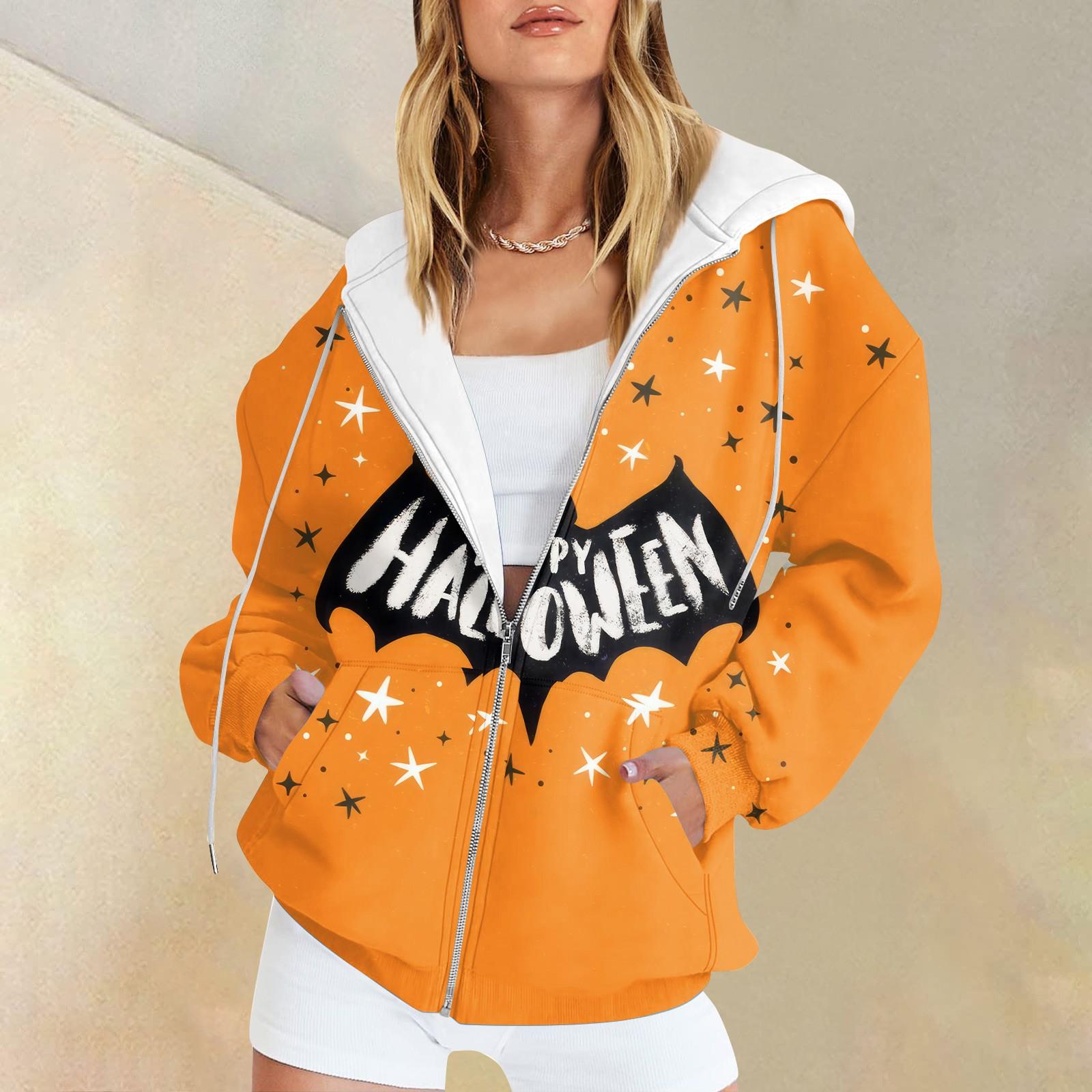 

Женские повседневные модные принтованные пуловеры с длинным рукавом, толстовки с капюшоном на молнии, пальто S белый