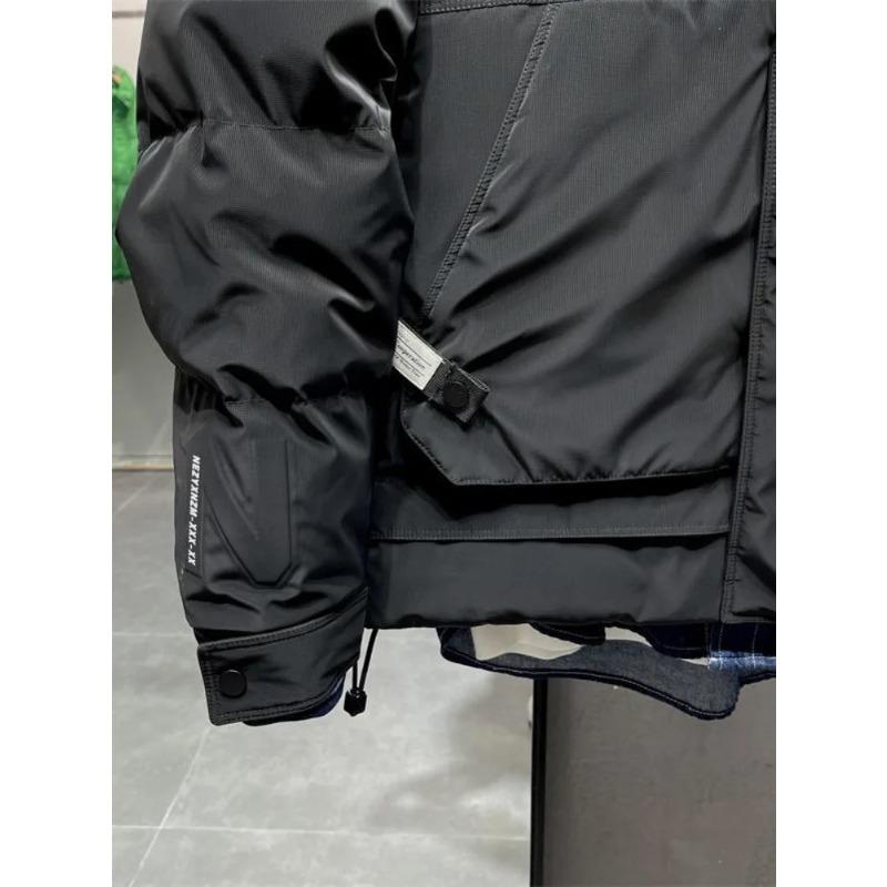 Winter Hooded Down Jacket Men Loose Casual White Duck Down Overalls Thickened Down Jacket Outdoor Ski Warm Puffer Parkas Coat