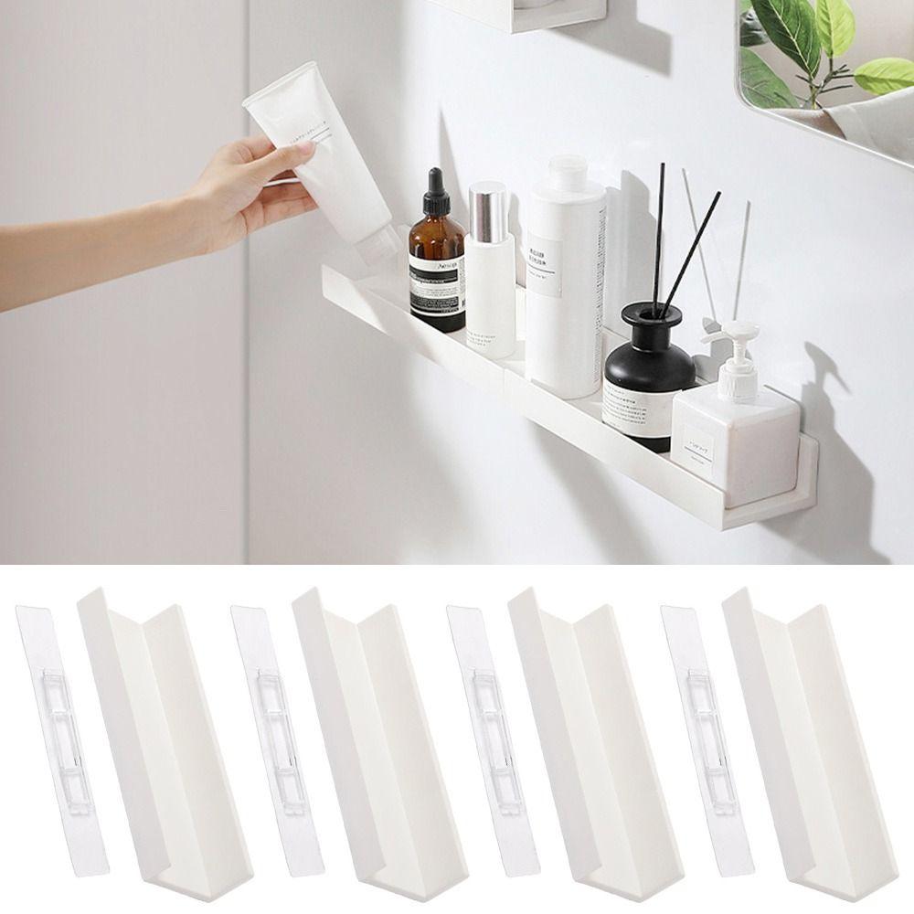

Space Saving Bathroom Rack Wall-mounted Jewelry Makeup Holder Durable Household Storage Shelf білий