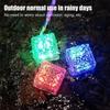 Solar Powered Ice Cube Lamp Glass Brick Landscape Square Glass Outdoor Road Courtyard Garden Decoration