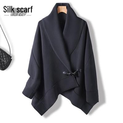 Sibaishe Women's Loose-Fit Lapel Toggle Coat