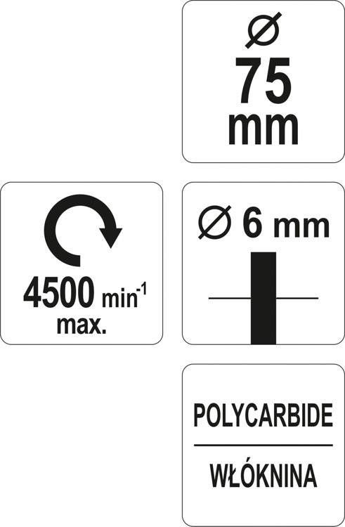 YATO 75MM NON-WOVEN DISC BRUSH YT-47801