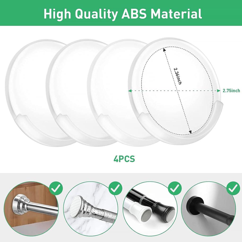 Adhesive Shower Curtain Rod Holder,No Slippage Wall Mount Retainer of Shower Rod for bathroom,Heavy Duty Tension Rod Brackets No Drilling(Shower