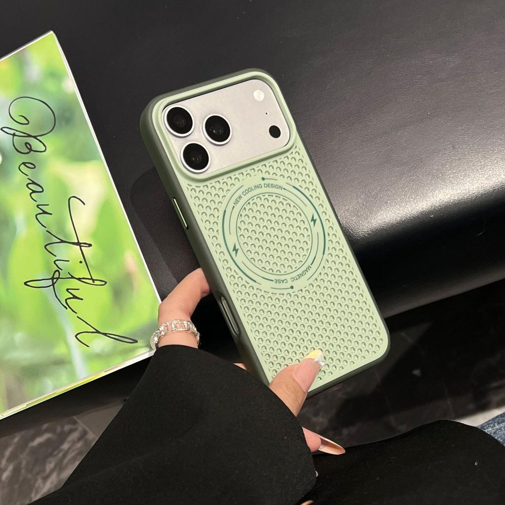Applicable To Apple 17PPromax Mobile Phone Case, Honeycomb Heat Dissipation Magnetic Suction iPhone16 Metal Button 15 Protective Case