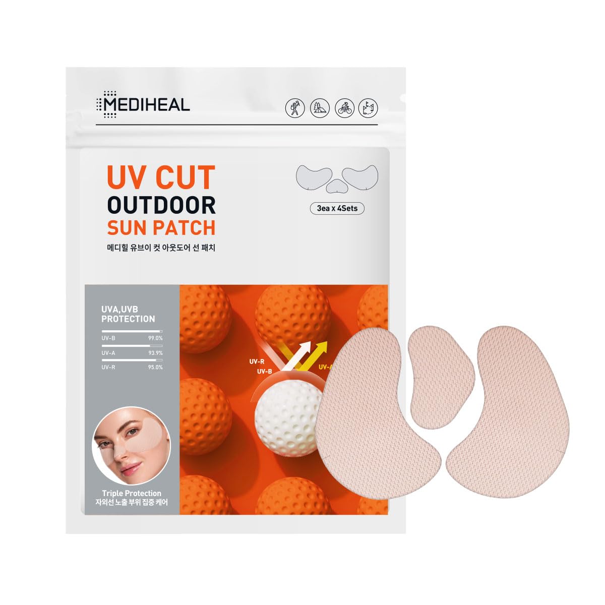 UV Cut Outdoor Sun Patch 3ea x 4Sets
