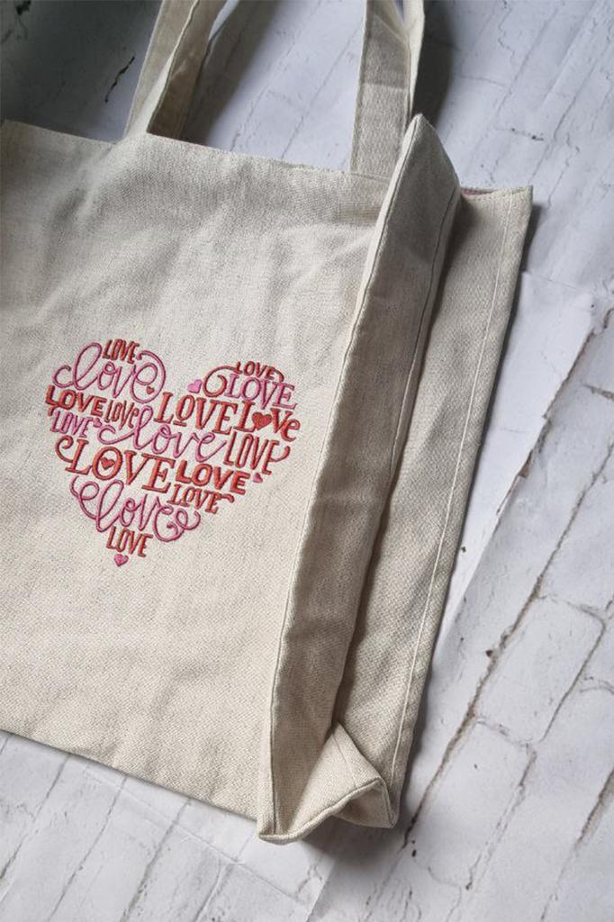 Shopper Bag with Embroidery Heart LB781 NeedleWoman Beige (39681005)