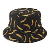Cappello da Pescatore Double Face con Stampa di Banane e Ampia Falda per Streetwear e Protezione Solare