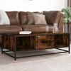 VidaXL Coffee Table Smoked Oak 100x57x35 Cm Engineered Wood and Metal, Side Table, Living Room Table, Side Table, End Table 848761
