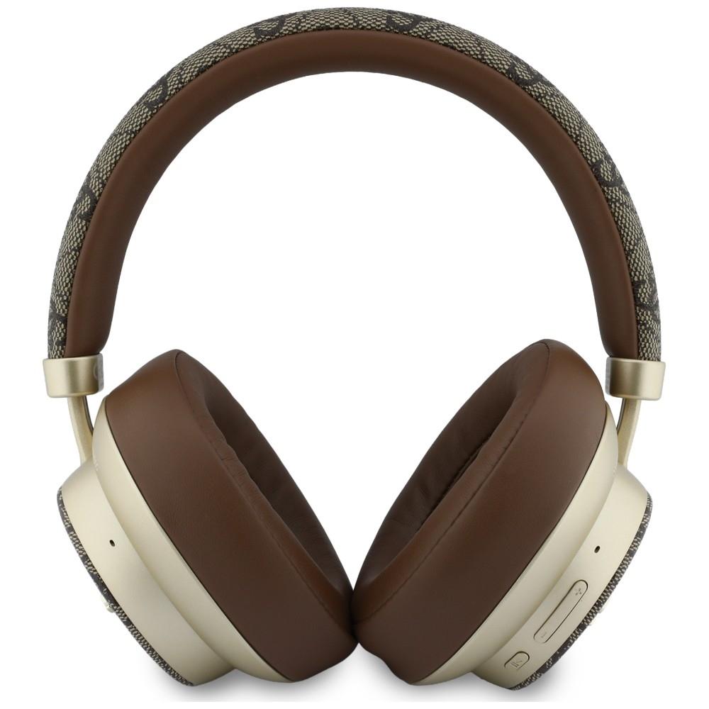 Guess Bluetooth ENC 4G Gold Script Metal Brown Over-Ear Headphones