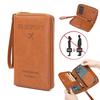 PU Leather Passport Holder Large Capacity Simple Fashion Multi-functional Ticket, Credit Card Bag Wallet Zipper Passport Bag