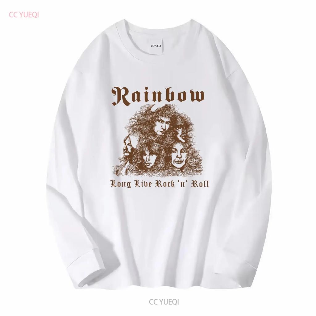 Rainbow band LONG LIVE ROCK N ROLL For Fans All Size T Shirt 1RT2214 or short sleeves vintage Washed graphic designer clothes