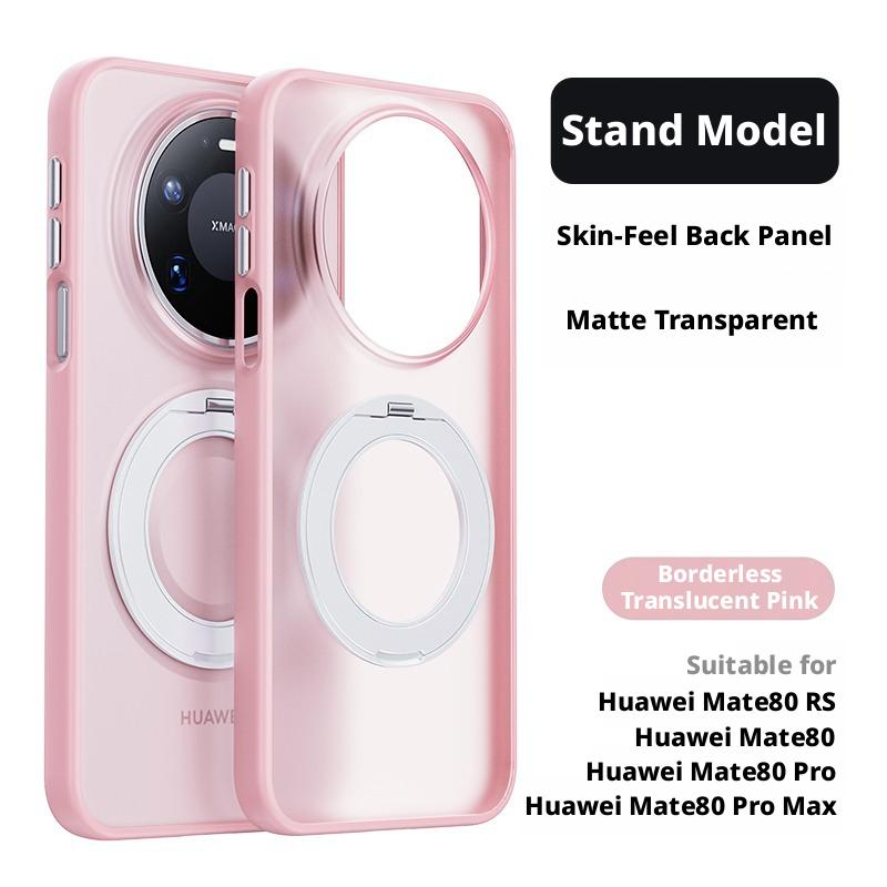 For Huawei Mate 80 Pro Max,80/80RS/80 70 60 Pro Plus,Case Skin-feel Matte Translucent 360° Holder Ring Magnetic Protective Cover