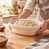 Breathable Bread Dough Covers Banneton Proofing Basket Liners Set for Sourdough Baking, Reusable Fermentation Cover Round Liner And Oval Banneton,