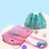 New Drawstring Beach Tote Handbag Waterproof Quick Drying Mesh Bag Washable Shoulder Bag Outdoor