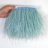 Feather1Meter Fluffy Blue Ostrich Feathers Trim Fringe 8-10cm Wedding Decoration Feather Ribbon for Party Clothing Sewing Plumes Crafts