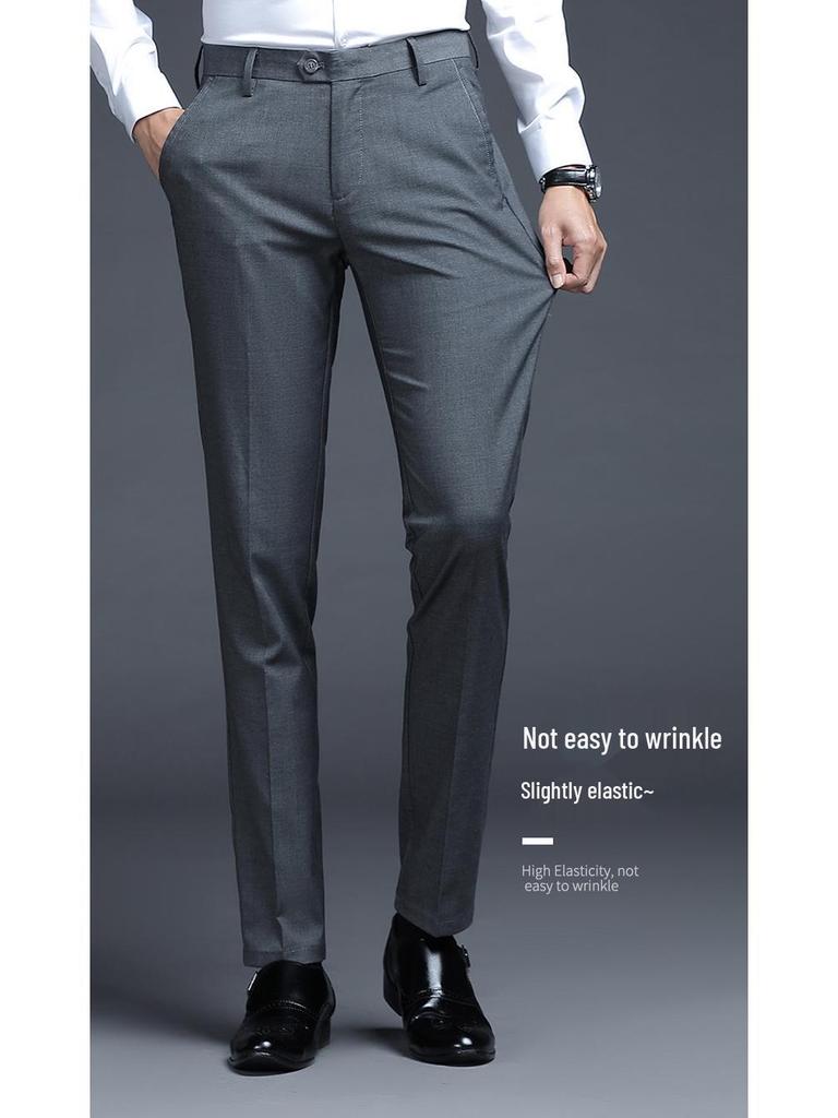 Pánské 2024 Klasické Čtyřsezónní Kalhoty s Rovnou Nohavicí - Business Casual & Profesionální Styl.