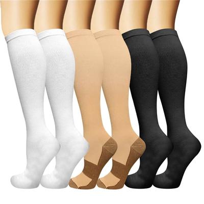 Men's And Women's Solid Color Nylon Long Tube Compression Outdoor Sports Socks