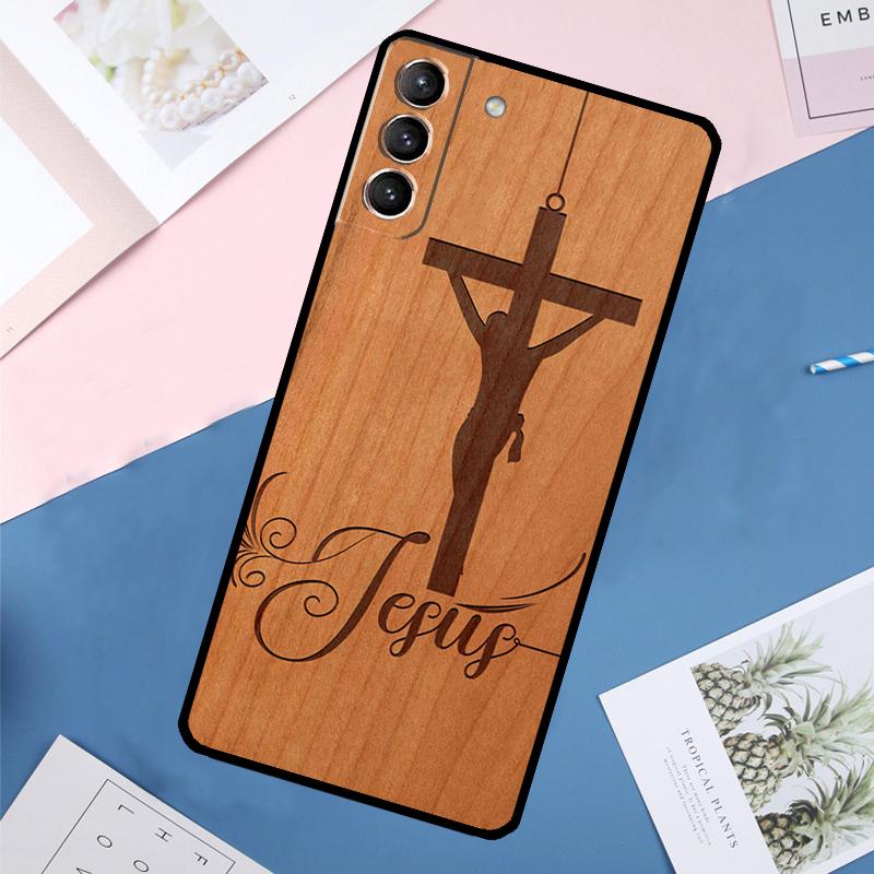 Buddha Jesus Guadalupe Wood Case For Samsung Galaxy S24 Ultra S21 S22 S23 S25 Ultra S9 S10 Plus S20 FE S25 FE Back Cover