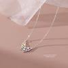 925 Sterling Silver Korean Sweet Colored Zircon Butterfly Pendant Necklace for Women Wedding Party Jewelry