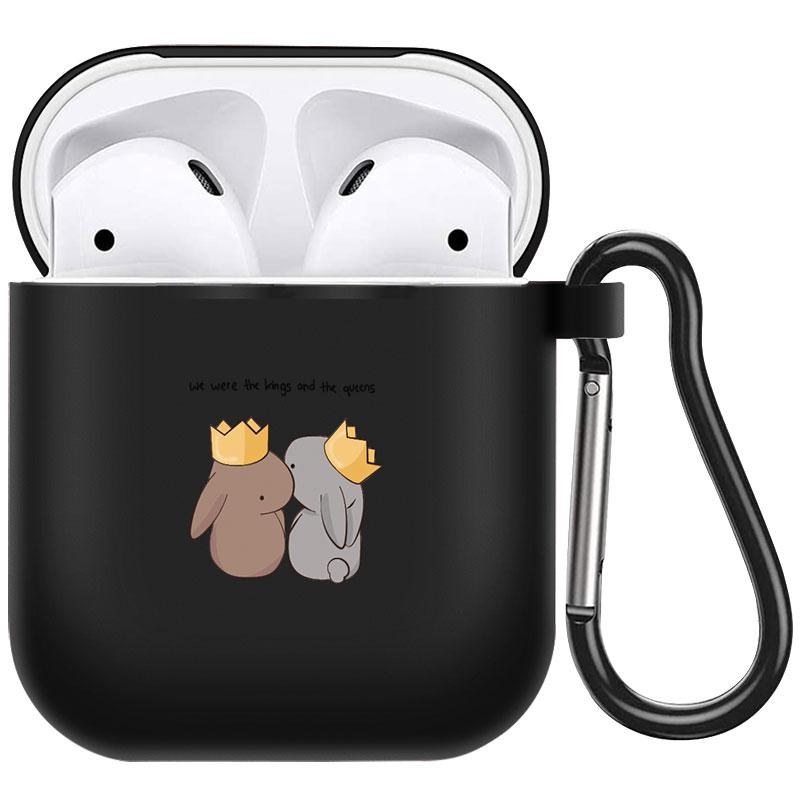 קריקטורה חמוד חיות מחמד כלב חתול בעל חיים ינשוף צמח פרחי אפל עבור אפל AirPods 2 3 כיסויי אוזניות חסינות זעזועים שחורות AirPods Pro Funds Cover