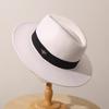 New French Wool Topper Hat with Big Brim Showing Face for Women's Little Bee British Style Versatile Jazz Hat