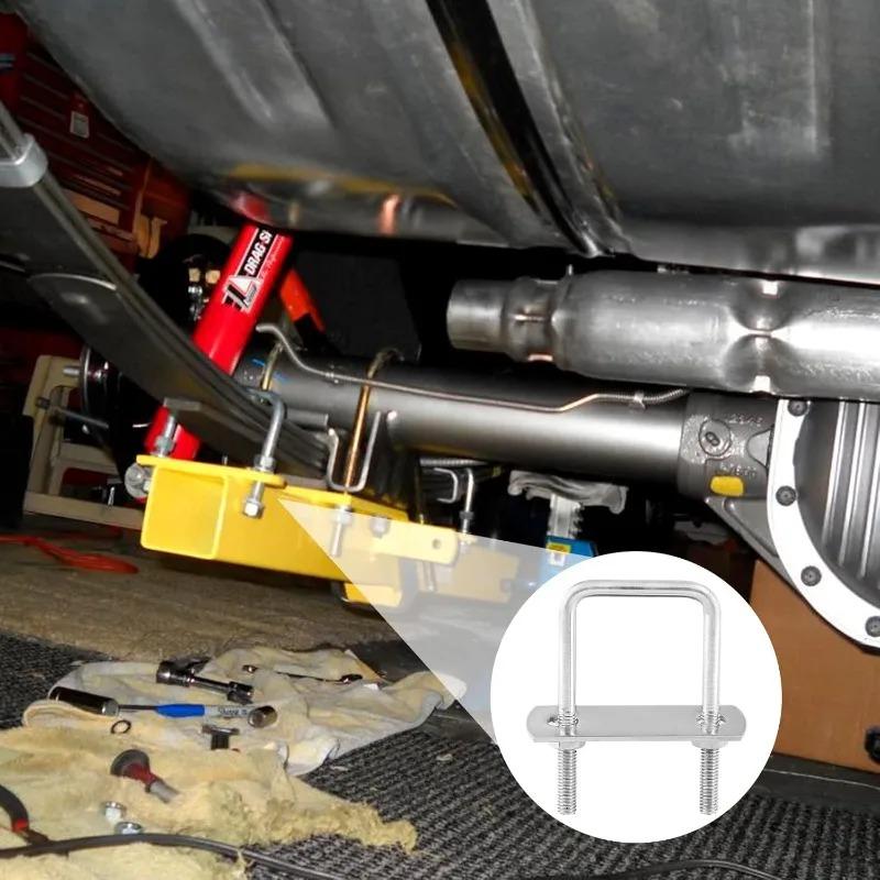 M6/M10 Edelstahl U-förmiger Bolzen Quadratischer rechter Winkelbolzen Rohrschellen mit Trennwand für Anhänger Boote Montage Werkzeuge Zubehör