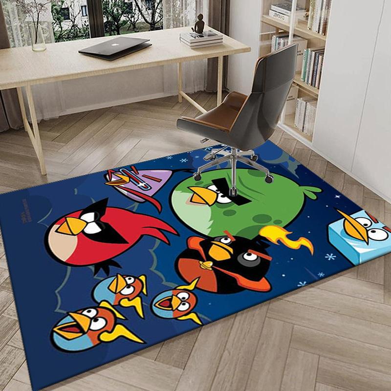 Red Birds Characters Collage Carpet, Chair Rug,Rug for Office Bedroom Living Rooms, Doormat Decor Fan Gift Christmas Gift