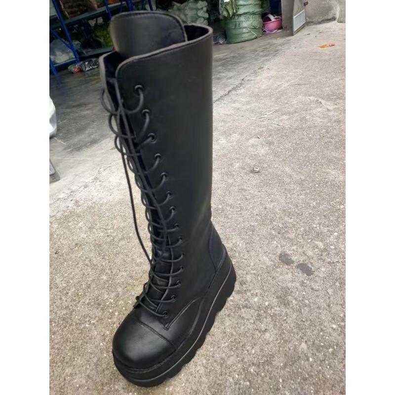 Chaussures d'hiver pour femmes, bottes tendance, imperméables, au-dessus du genou, cuissardes hautes pour femmes, bottes gothiques pour femmes