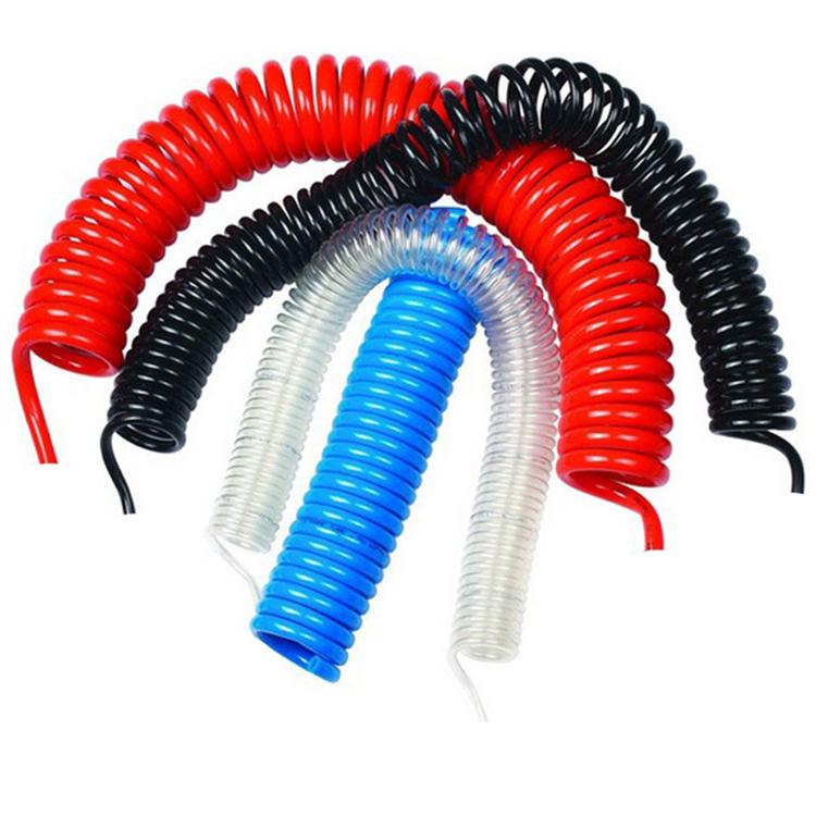 6Meter 9Meter 12Meter 15Meter Polyurethane Coiled Tubing Medical PU Spiral Tube Stretchable Pipe Pneumatic PU Coiled Air Hose CLW8*5-6Mtr (Red)
