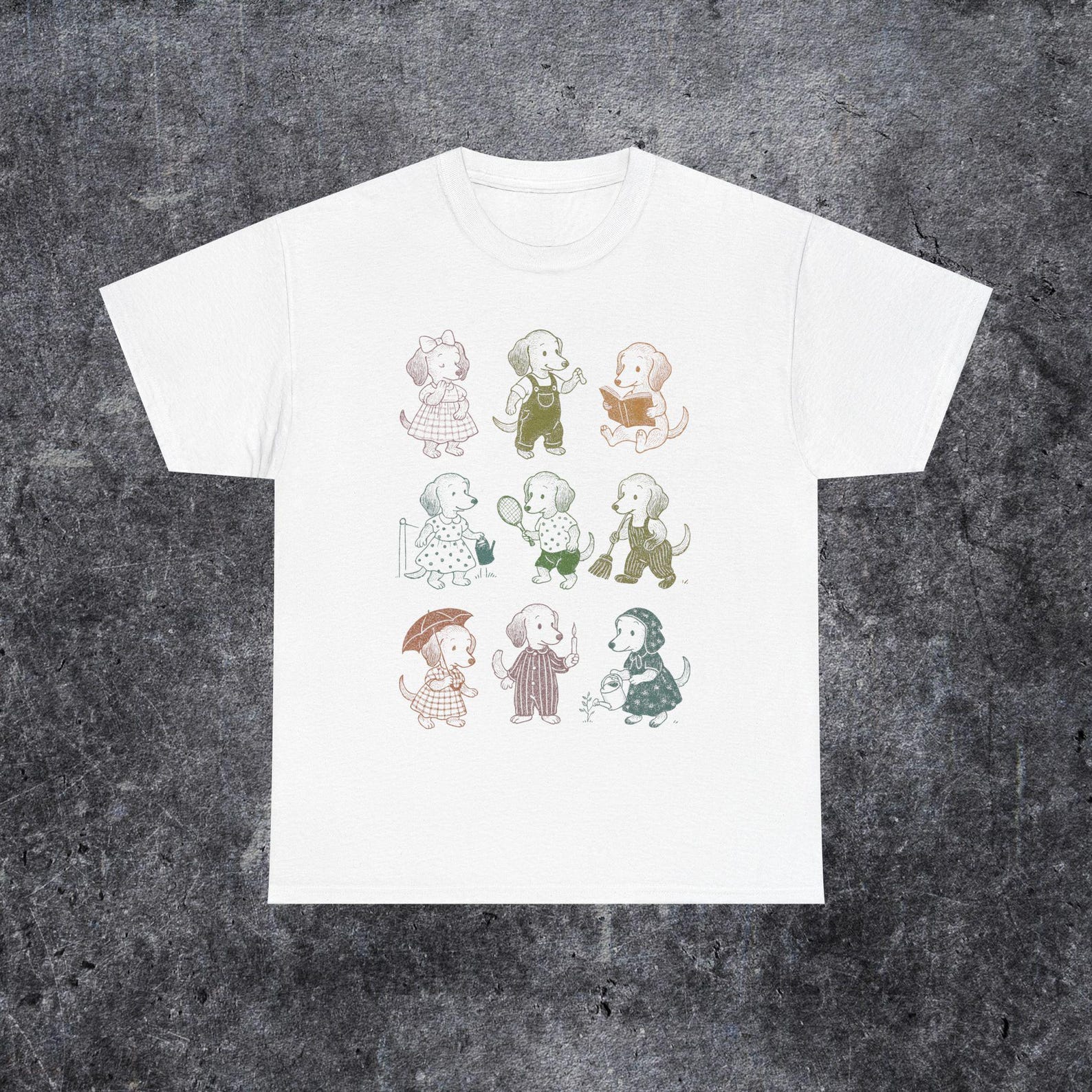 Dachshund 90s Tattoo T-shirt: Retro Dog Lover Gift L