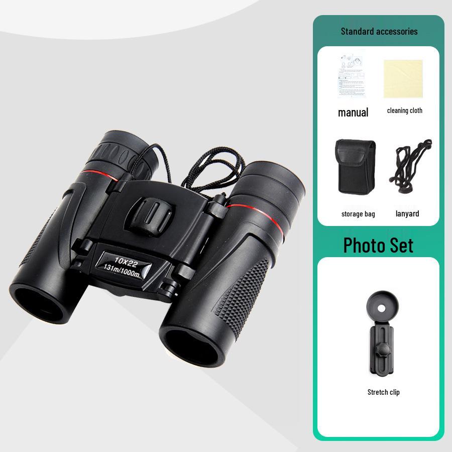 Binocolo Tascabile HD 10x22 con Visione Notturna a Bassa Luce – Ideale per Osservare la Luna, Regalo Perfetto per Bambini