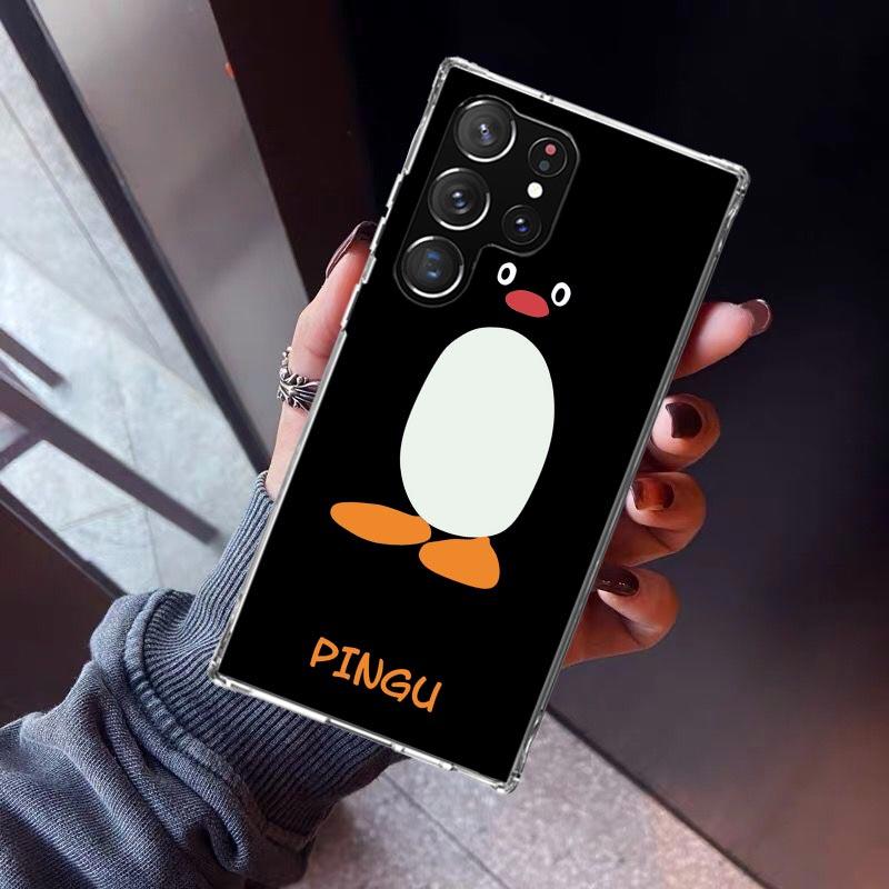 Cartoon P-Pingu Penguin Phone Case For Samsung Galaxy S23 S24 S25 Edge S26 Ultra S22 + S21 Plus S20 FE Cover Silicone Print Shel