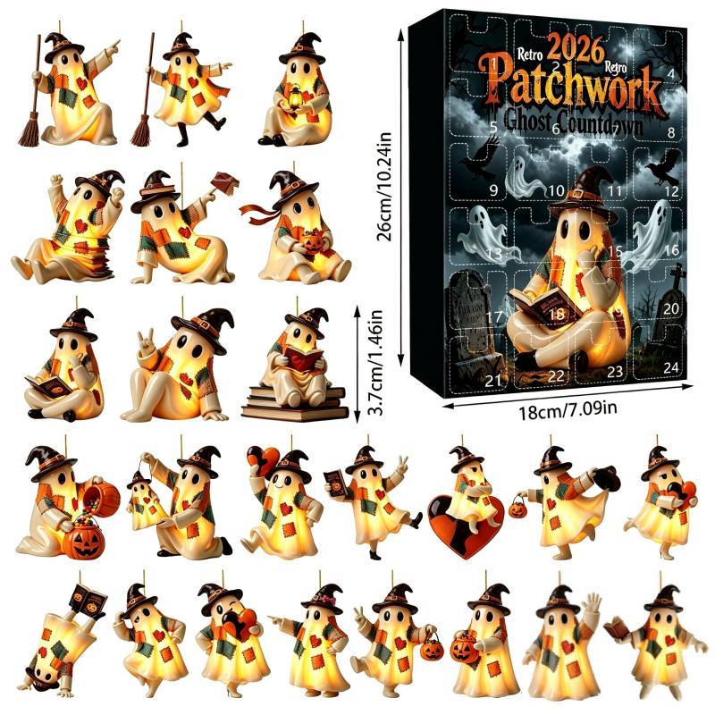 Halloween Ghost Patch Acrylic Hanging Calendar Countdown Toy For Kids And Family Fun