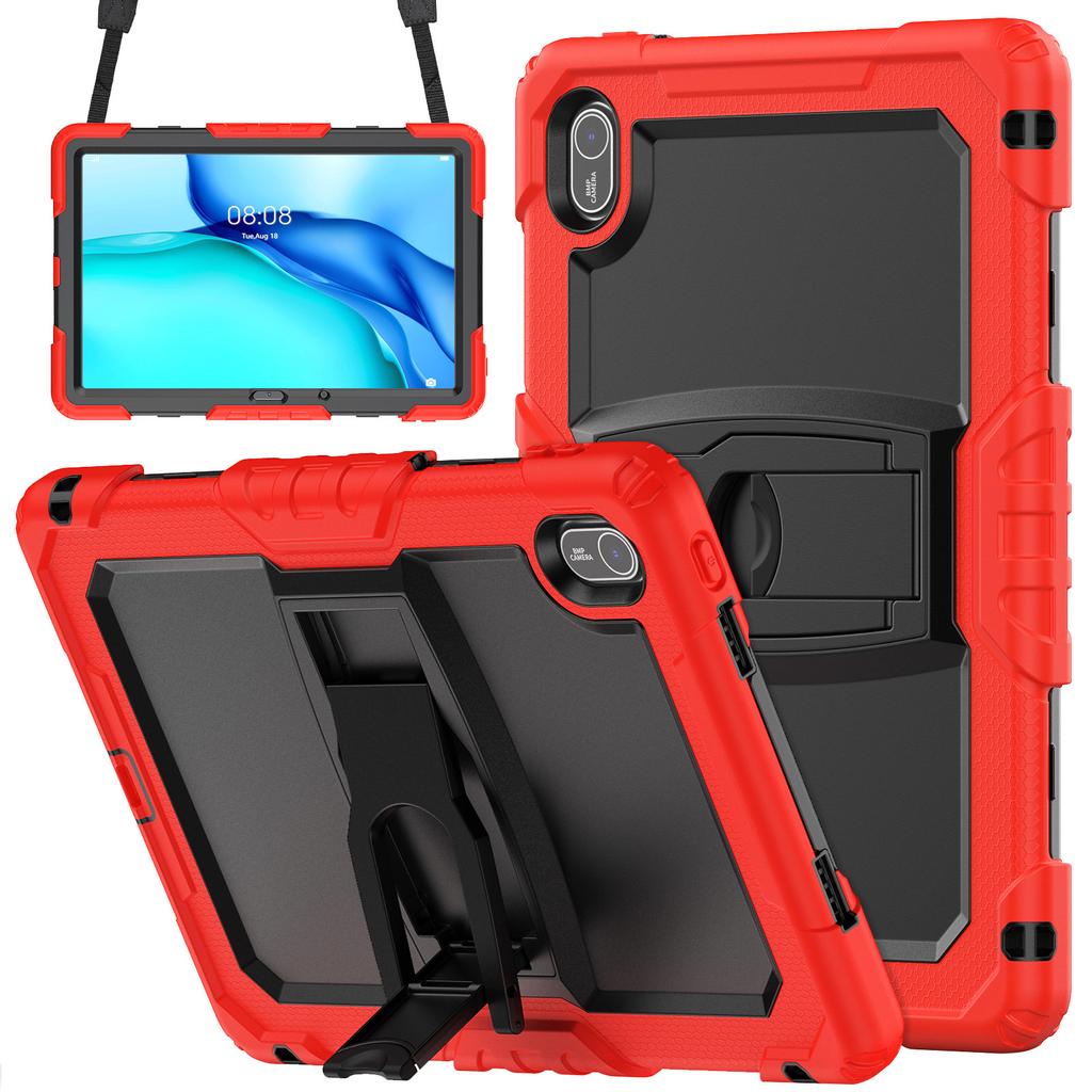 For Huawei MatePad SE 11 Case Kickstand PC + Silicone Shockproof Tablet Cover with Shoulder Strap