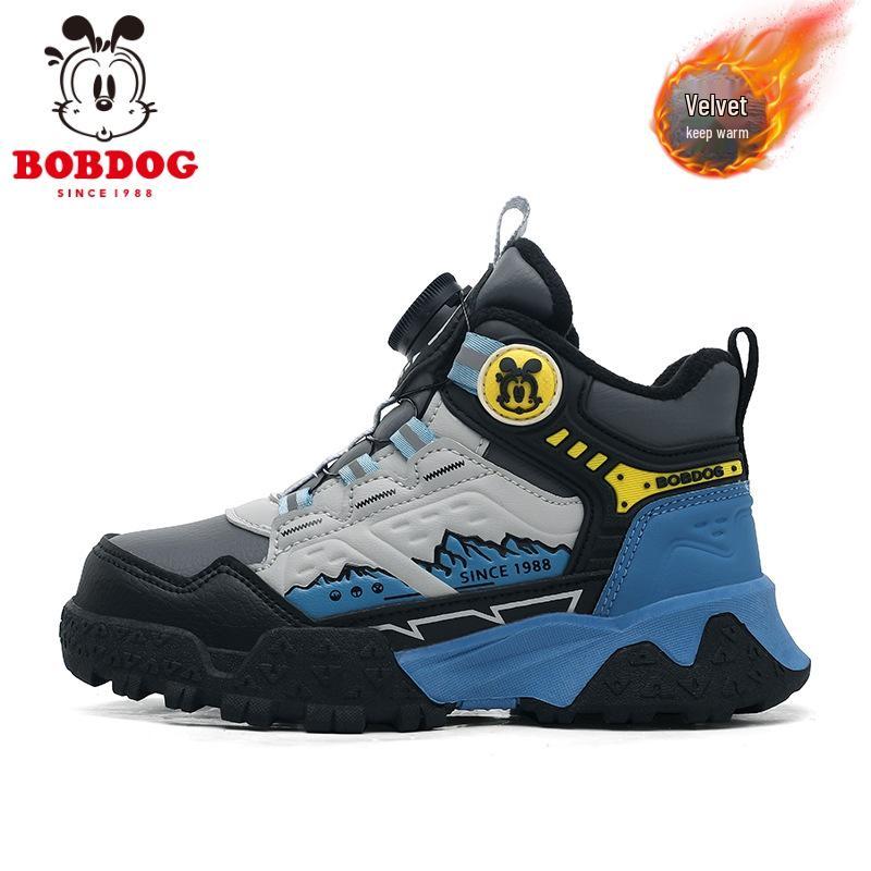Babudou Fleece-Lined Children's Hiking Shoes: 2025 Autumn/Winter Cold-Resistant, Wear-Resistant, Non-Slip Sports Shoes for Medium and Large Kids.