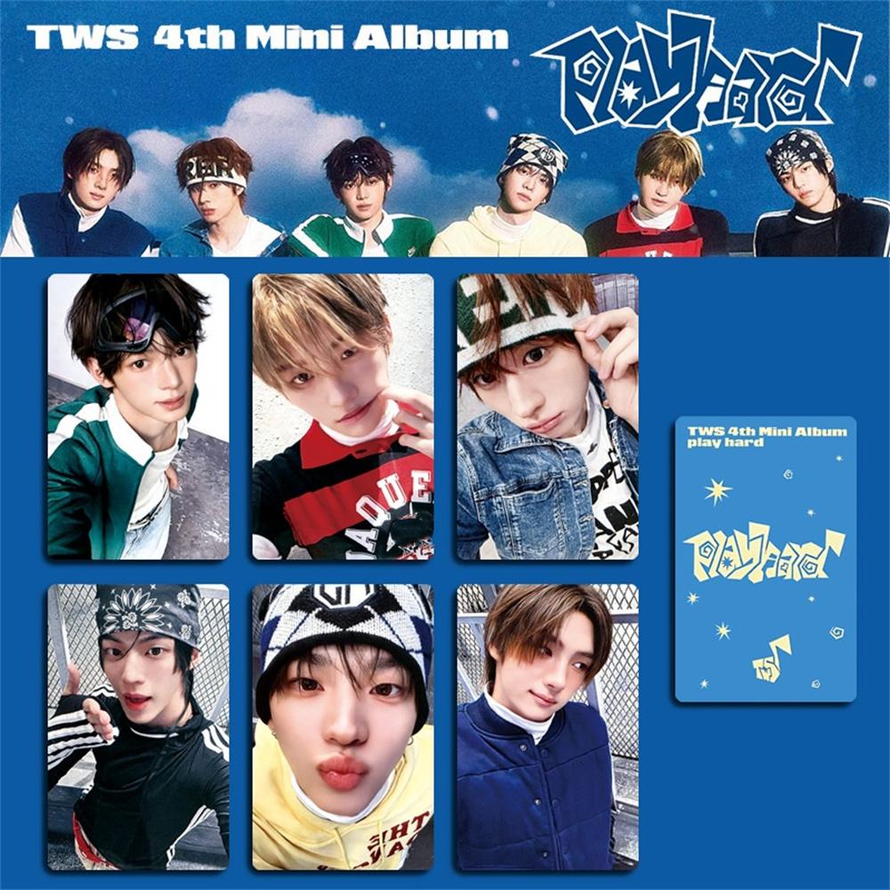 KPOP TWS Mini Album PLAY HARD HD Photocards SHINYU DOHOON YOUNGJAE HANJIN JIHOON KYUNGMIN LOMO Cards Fans Collection Postcard 8.6x5.4cm