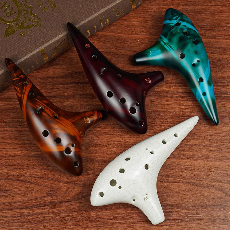 Alto C Key 12-Hole Smoked Ocarina for Professionals and Beginners