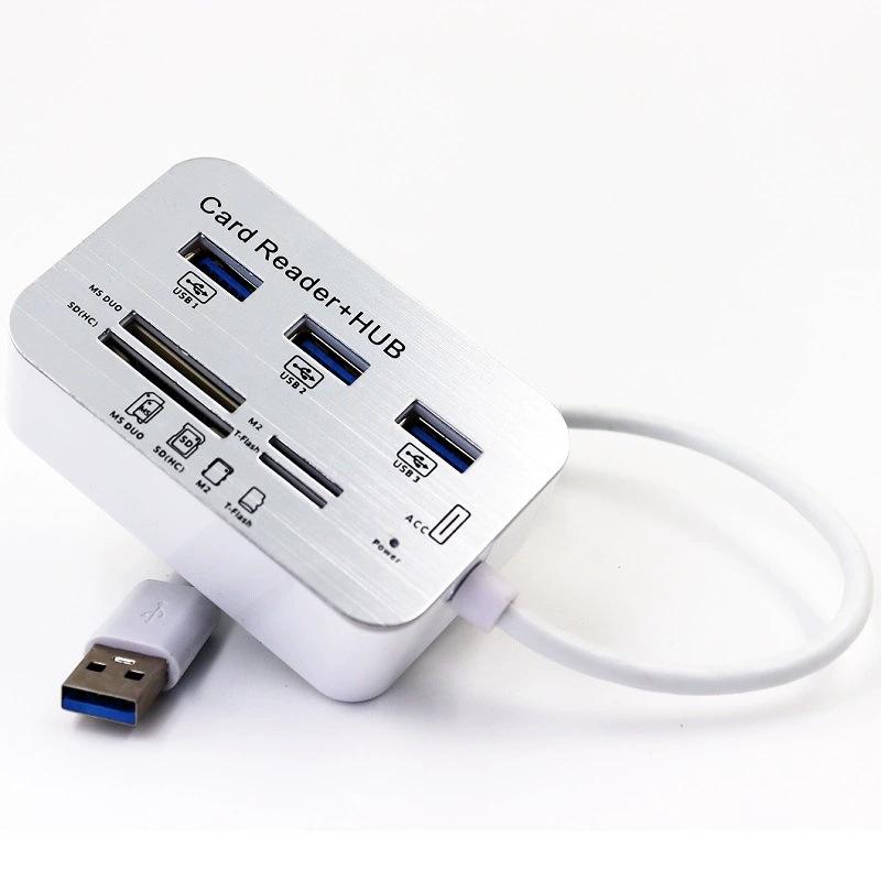 USB-C 7-in-1 Docking Station: USB 3.0 Hub, Card Reader, Aluminum High-Speed Splitter