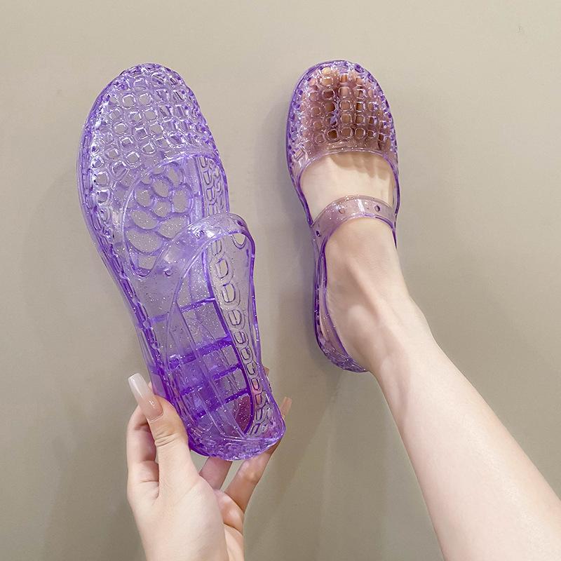 Women's Versatile Non-slip Wedge Heel Sandals: Closed-Toe, Breathable, Outdoor, Hollow-Out Design