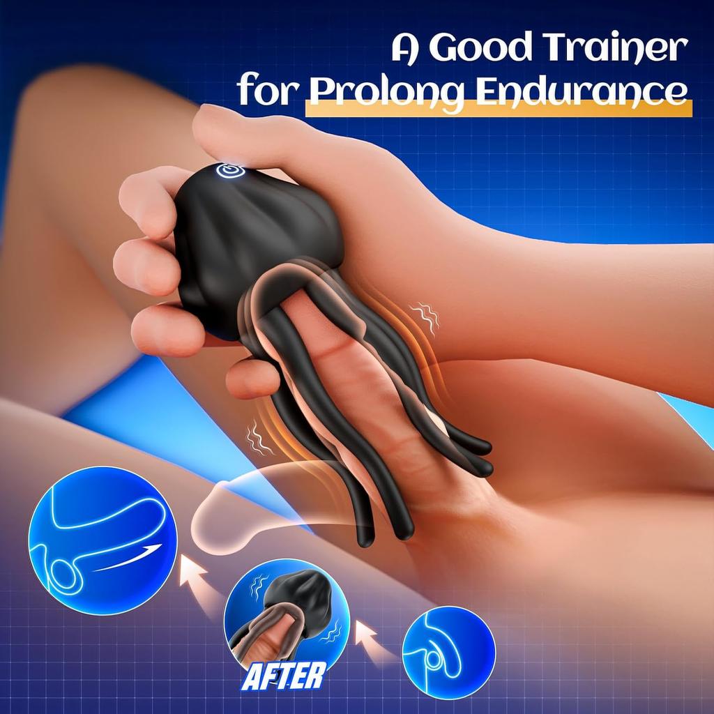 Male Glans Trainer Penis Vibrator Masturbator Stroker Wrapping Tentacle Penis Clit Nipple Stimulation Adult Sex Toy for Men Women