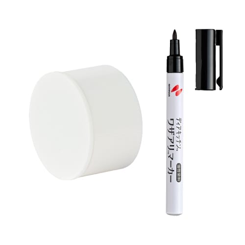 Nichiban Dear Kitchen Wazaari Tape with Holder, White, DK-WAN255H, and Wazaari Marker DK-MK6 Set | Make-ahead, Freeze, and Store, Sealing, with Magnet