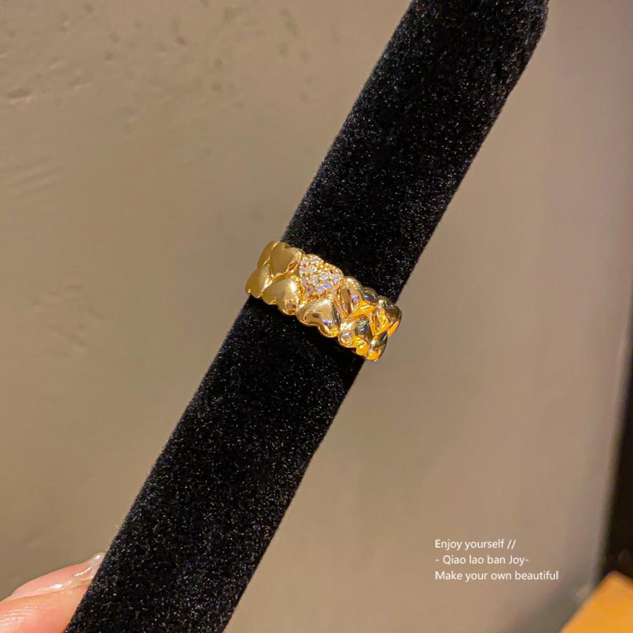 Geometric Openstyle Goldplated Zircon Ring For Women Fashion Jewelry