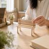 Miniature Fir Wood Bench Rustic for Shelf Decor, Craft Aficionados