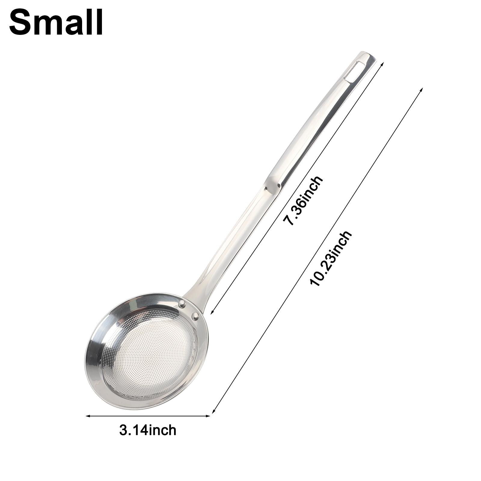Filter Scoop Stainless Steel Fat Skimmer Spoon Strainers  Foam Spoon Grease Trap Spoon Fried Food Net Strainer