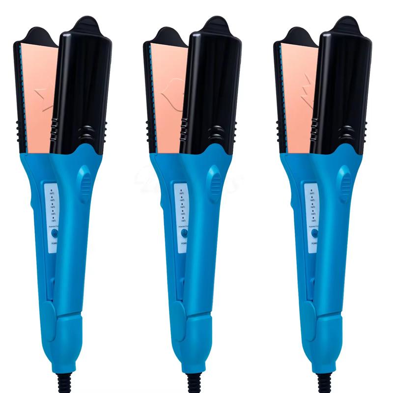 Professional Electric Hair Pattern Popiron 3d Printing 4 Interchangeable Plates Crimping Volumizing Iron Hair Crimper